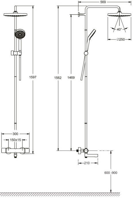 Душевая стойка Jacob Delafon Atom E26237-CP - 6