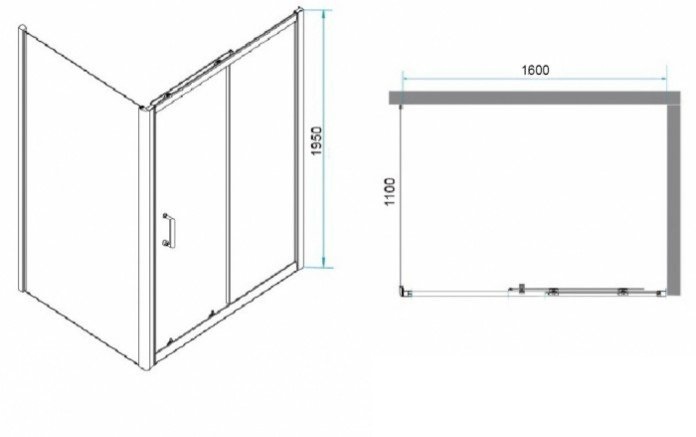 Душевой уголок RGW Passage PA-74 160x110 профиль хром стекло прозрачное 410874161-11 - 2