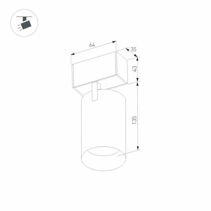 Трековый светильник для магнитного шинопровода Arlight MAG-SPOT-45-R85-12W Warm3000 033426 - 3