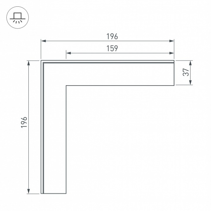 Коннектор L-образный внешний Arlight SL-Linia32-Fantom 030096 - 2