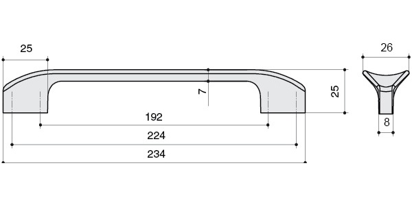 Ручка для мебели BelBagno 224-192 белый глянец 8.1107.224192.0270 - 1