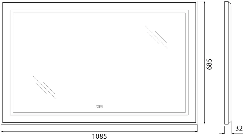 Зеркало BelBagno Kraft 88.5х68.5 с подсветкой, подогревом, черное  SPC-KRAFT-1085-685-TCH-WARM-NERO - 4
