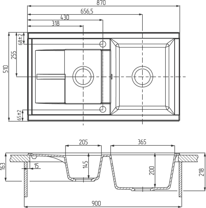 Мойка кухонная AQUATON Делия 87 серый шелк 1A716232DE250 - 3