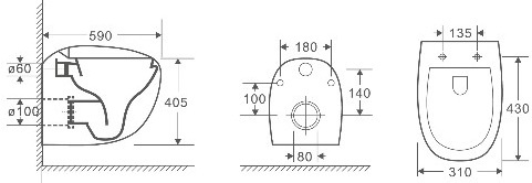 Унитаз подвесной Weltwasser WW SK Jeckenbach 004 GL-WT безободковый с микролифтом белый  10000003809 - 1