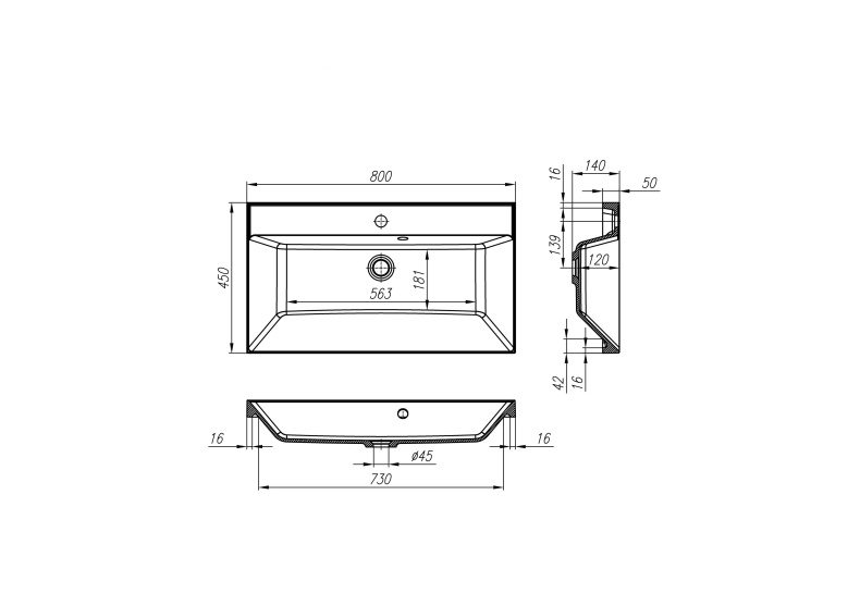 Тумба с раковиной BelBagno Marino 80 черный - 23