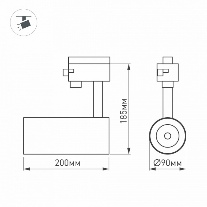 Трековый светодиодный светильник Arlight LGD-Gera-Truecolor-4TR-R90-30W Warm3000 CRI98 031417 - 1