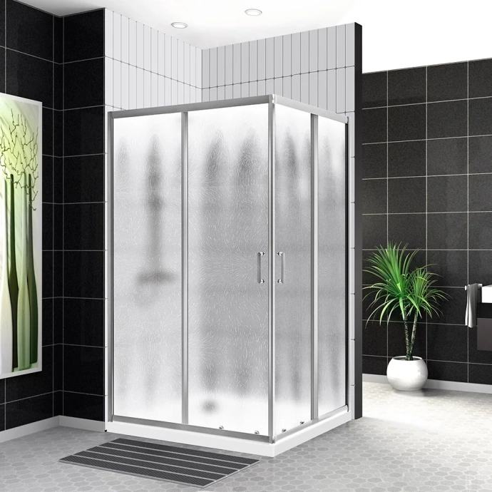 Душевой уголок BelBagno Uno 100х80 профиль хром стекло рифленое UNO-195-AH-2-100/80-CH-CR - 1