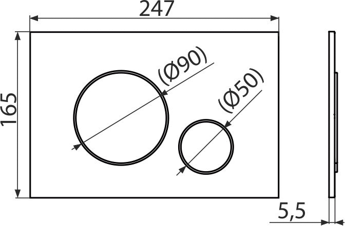 Кнопка смыва AlcaPlast THIN M678 черный матовый - 1