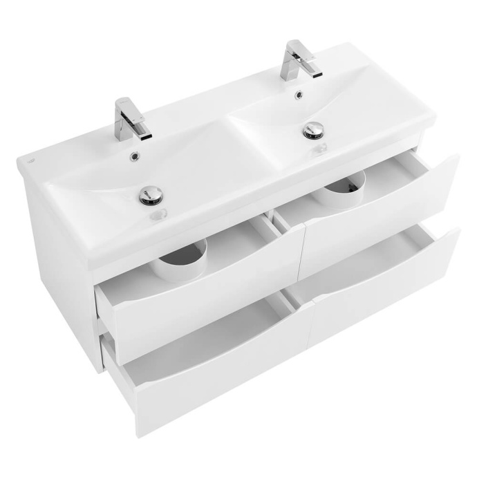 Тумба под раковину BelBagno Marino-Cer 120 с двумя чашами белый  MARINO-CER-1200-4C-SO-2-BL-P - 2