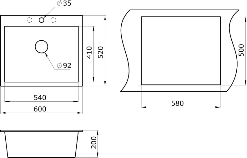 Мойка кухонная Paulmark Kante PM106052-DG графит - 3