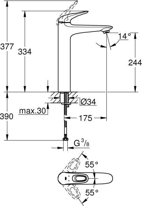 Смеситель Grohe Eurostyle New 23570003 для раковины - 8