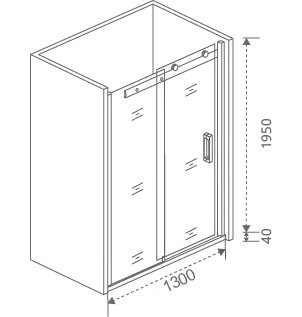 Душевая дверь в нишу Good Door Galaxy WTW-130-C-CH профиль хром ГЛ00005 - 5