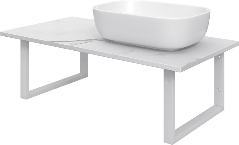 Столешница с раковиной DIWO Элиста 100 белый мрамор, с раковиной Moduo 50 Square 555440 - 4