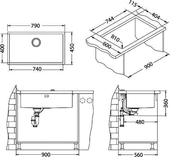 Мойка кухонная Alveus Quadrix 60 1092477 - 4