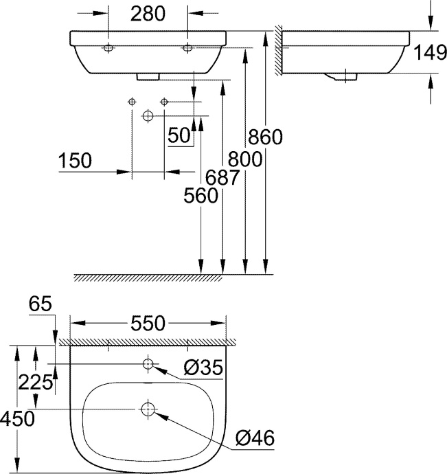 Раковина Grohe Euro Ceramic 39336000 - 12