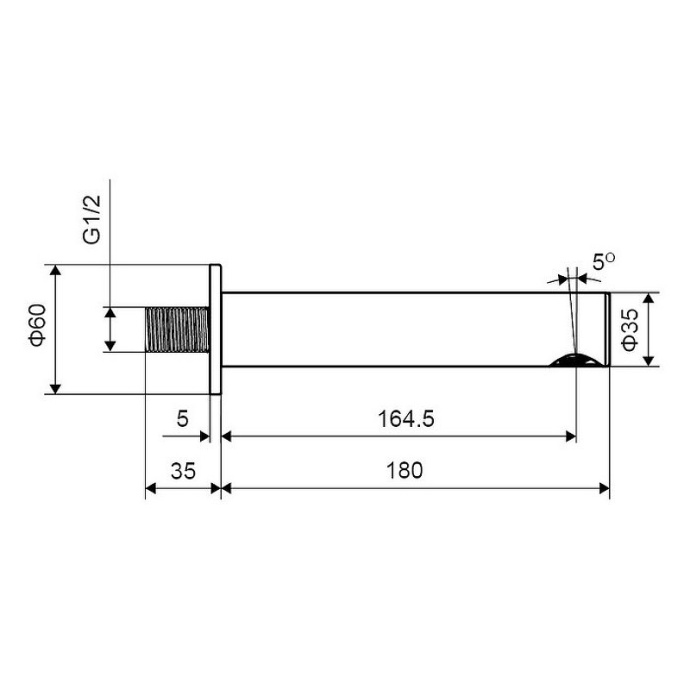 Излив для ванны Excellent Pi черный матовый AREX.1225BL - 1