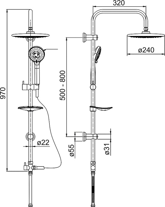 Душевая стойка Paini RS 50CR191RSP3 - 2