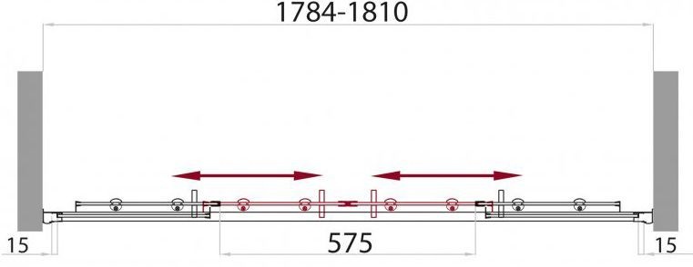 Душевая дверь в нишу BelBagno Uno BF 2 180 C Cr UNO-BF-2-180-C-Cr - 2
