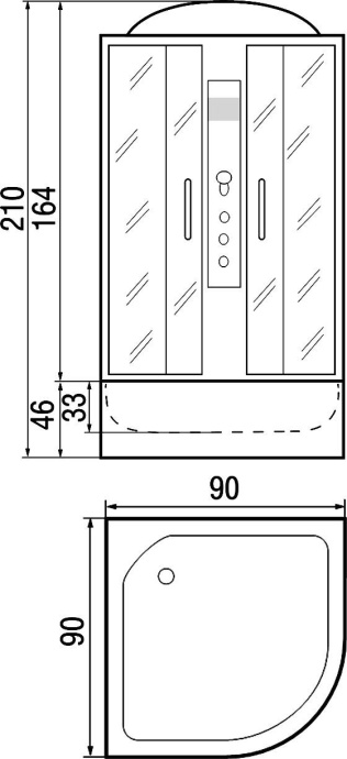 Душевая кабина с поддоном River Dunay 90/44 MT  10000000025 - 1