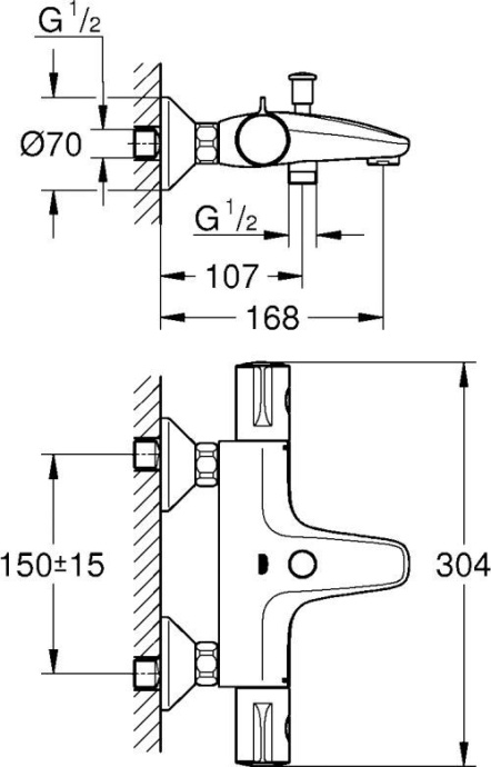 Термостат Grohe Grohtherm 800 34567000 для ванны с душем - 3