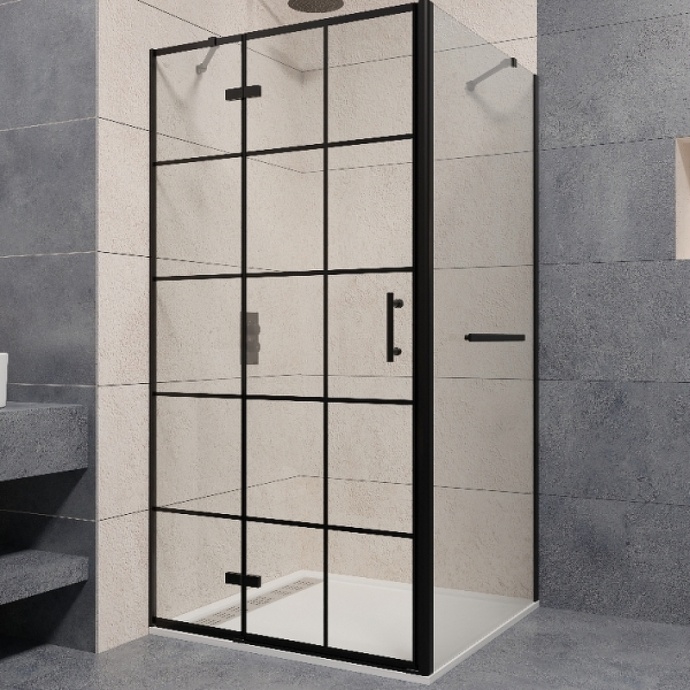 Душевой уголок RGW Passage PA-77-1B L 140x100 профиль черный стекло прозрачное 410877140-084L - 0