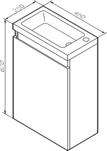 Тумба для комплекта AM.PM X-Joy 45, подвесная, белый глянец M85AFHX0451WG - 8