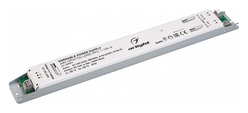 Блок питания Arlight ARV-SP24150-Long-PFC-1-10V-A 24V 150W IP20 6,25A 025517 - 0