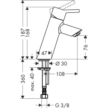 Кран для раковины Hansgrohe  хром  32130000 - 1