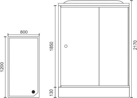 Душевая кабина Royal Bath HP 120х80 R профиль белый стекло матовое RB8120HP6-WC-R - 8