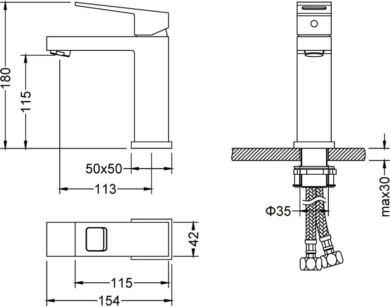 Смеситель Timo Briana 7161/03F для раковины, черный - 1