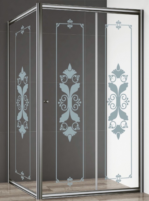 Душевая дверь в нишу Cezares Giubileo-BF-1 стекло с узором, хром GIUBILEO-BF-1-120-CP-Cr - 2
