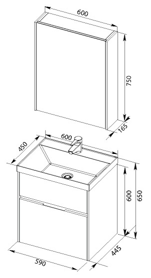 Зеркало-шкаф Aquanet Латина 60 белый 179942 - 7