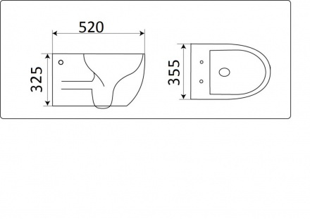 Унитаз подвесной Ceramalux белый  CL2196 -1 - 4