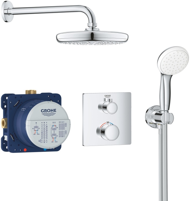 Душевой комплект Grohe Grohtherm 34729000 С ВНУТРЕННЕЙ ЧАСТЬЮ - 0