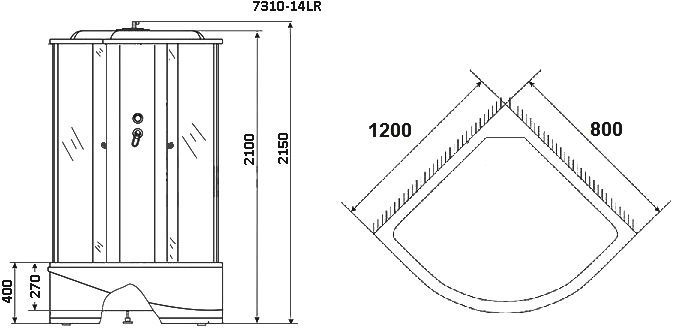 Душевая кабина Niagara Eco NG-7310-14L 7310L - 2