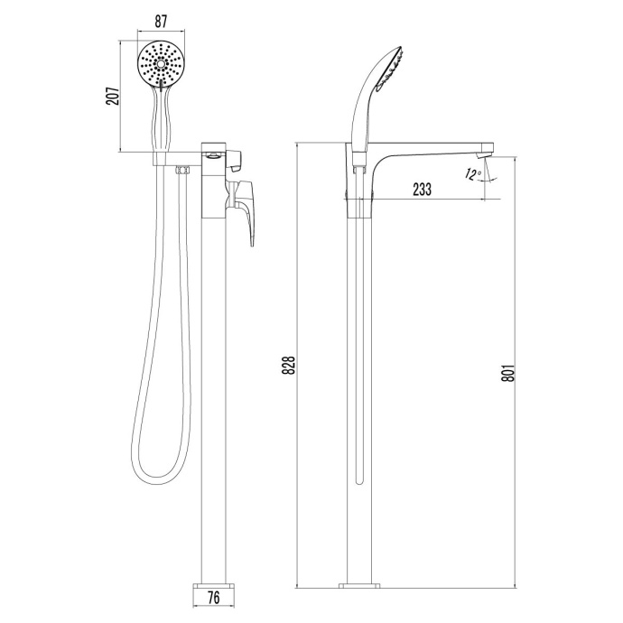 Смеситель для ванны Lemark Shift хром  LM4344C - 1