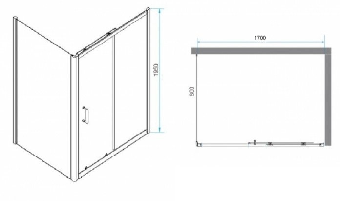 Душевой уголок RGW Passage PA-74B 170х80 профиль черный стекло прозрачное 410874178-14 - 2