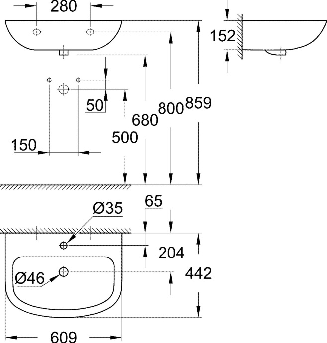 Раковина Grohe Bau Ceramic 39421000 - 6