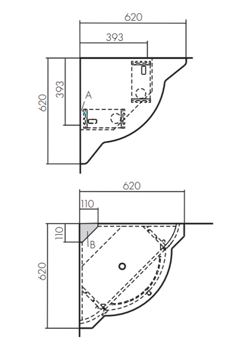 Тумба с раковиной Aquaton Альтаир 62 угловая белый 1A0426K0AR010 - 5