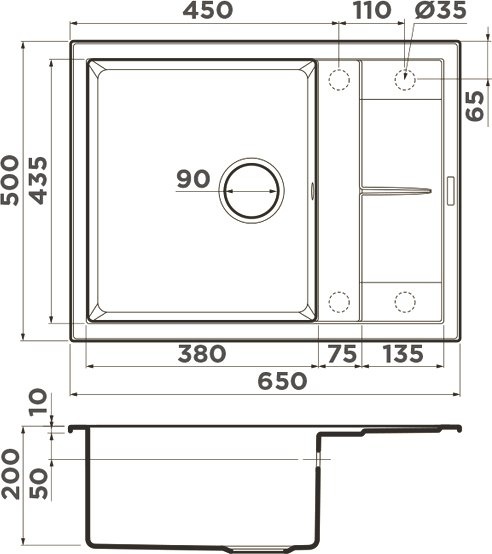 Мойка кухонная Omoikiri Sumi 65 темный шоколад 4993674 - 2