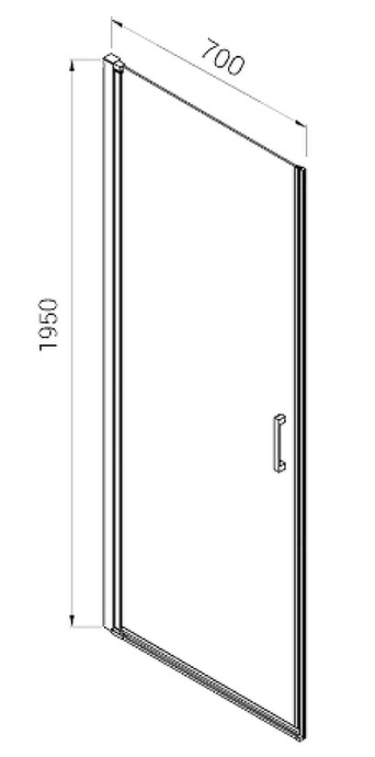 Душевая дверь Vincea Alpha 70 хром стекло прозрачное VDP-3AL700CL - 1
