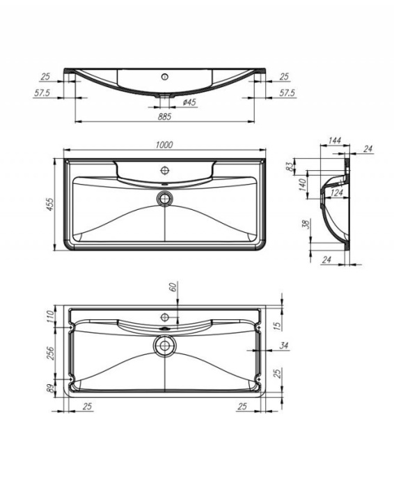 Тумба с раковиной BelBagno 100 белый - 6