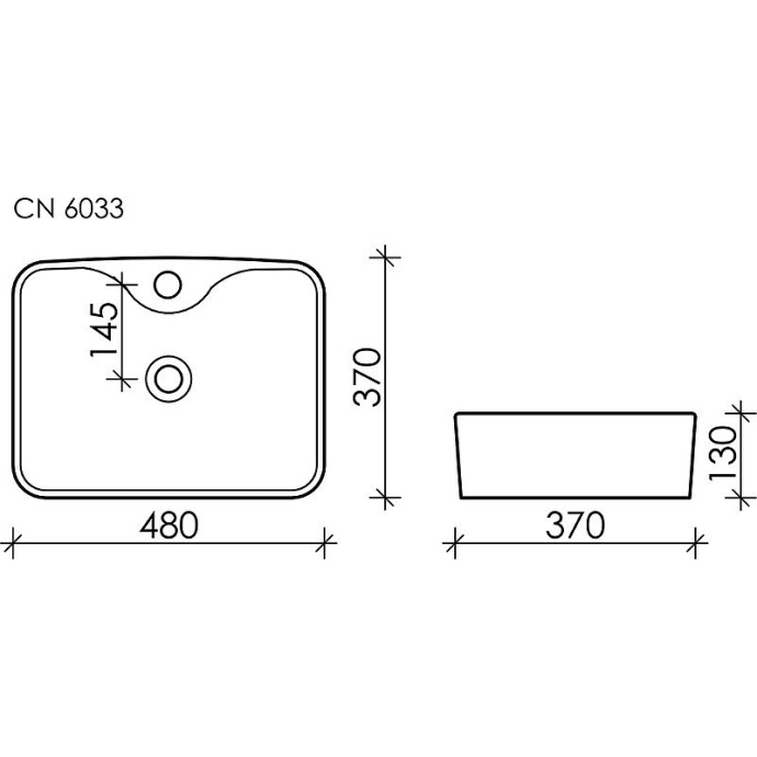 Раковина накладная Ceramica Nova Element 48х37 белая CN6033 - 3