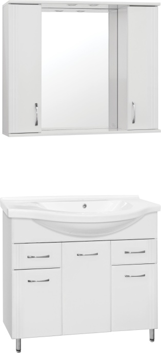 Тумба с раковиной Style Line Эко Стандарт №26 100 белая - 3