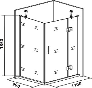 Душевой уголок Good Door Saturn WTW+SP правый 110х90х185 см - 3