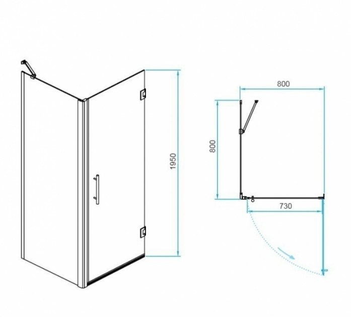 Душевой уголок RGW Passage PA-36B 80x80 профиль черный стекло прозрачное 41083688-014 - 2