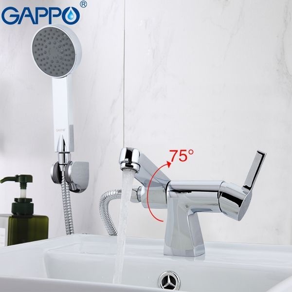 Смеситель для раковины с гигиеническим душем Gappo хром глянцевый G1204 - 1