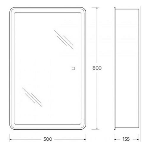 Зеркало-шкаф BelBagno Spc 50х80 белый  SPC-MAR-500/800-1A-LED-TCH - 4