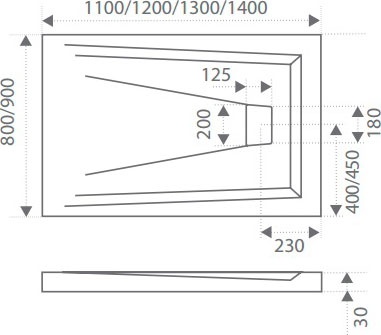 Поддон для душа Good Door Атриум 120 Антрацит(черный) c ножками - 1