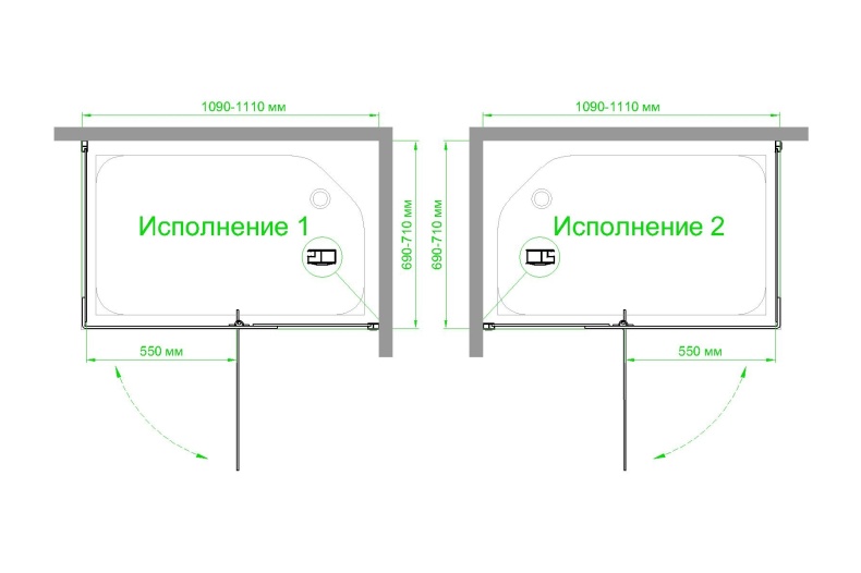 Душевой уголок Royal Bath HPVD 110х70 профиль белый стекло прозрачное RB7110HPVD-T - 3